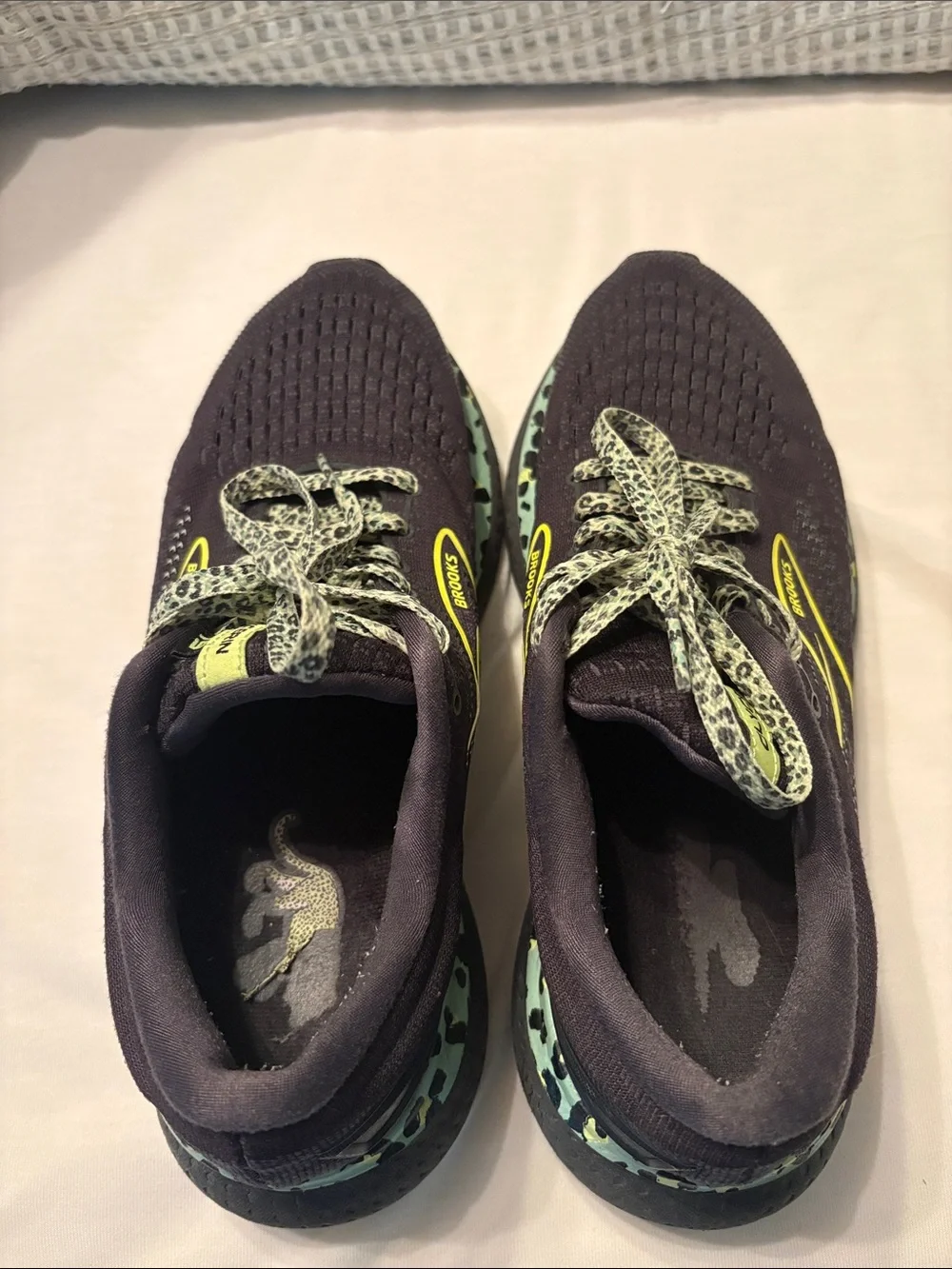 Brooks Women’s Black Sneakers with Mint Green Accents